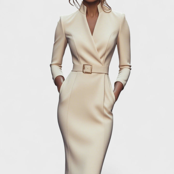 Adriana | Mandarin Luxe – Rochie Maxi cu Centură