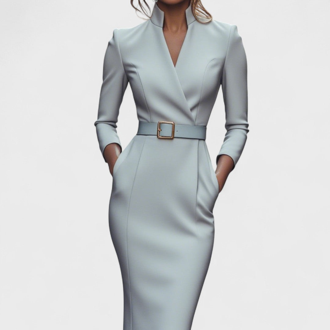 Adriana | Mandarin Luxe – Rochie Maxi cu Centură