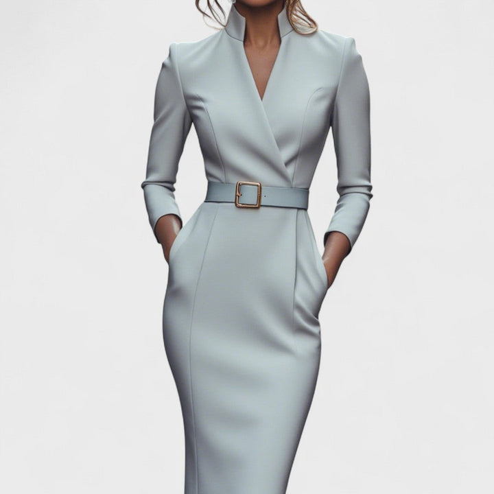 Adriana | Mandarin Luxe – Rochie Maxi cu Centură