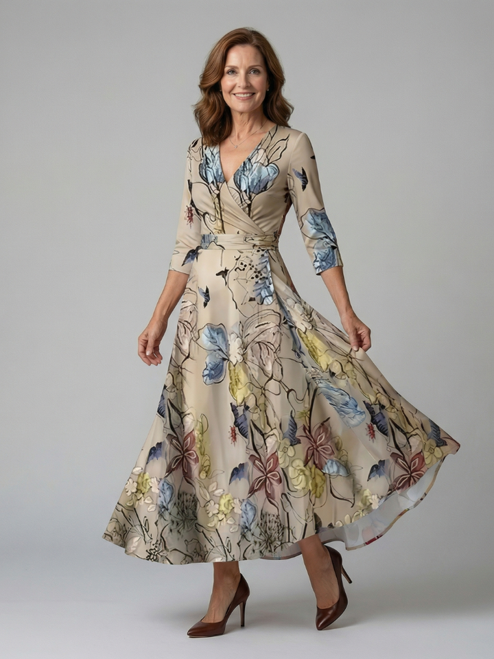 Simona | Rochie Midi cu Decolteu în Cruciș