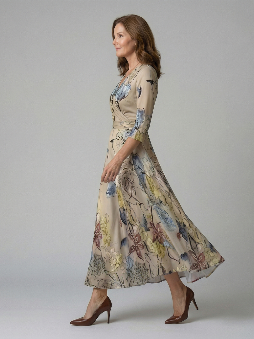 Simona | Rochie Midi cu Decolteu în Cruciș