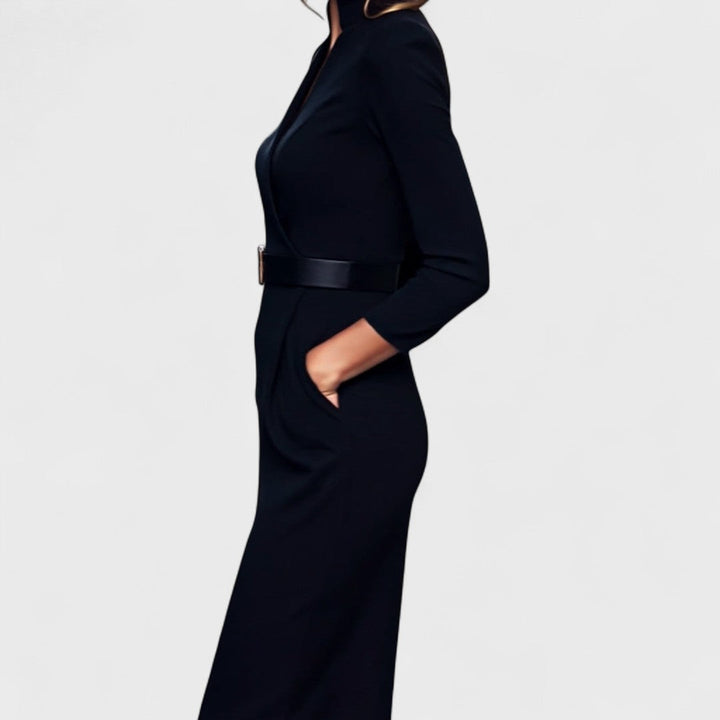 Adriana | Mandarin Luxe – Rochie Maxi cu Centură