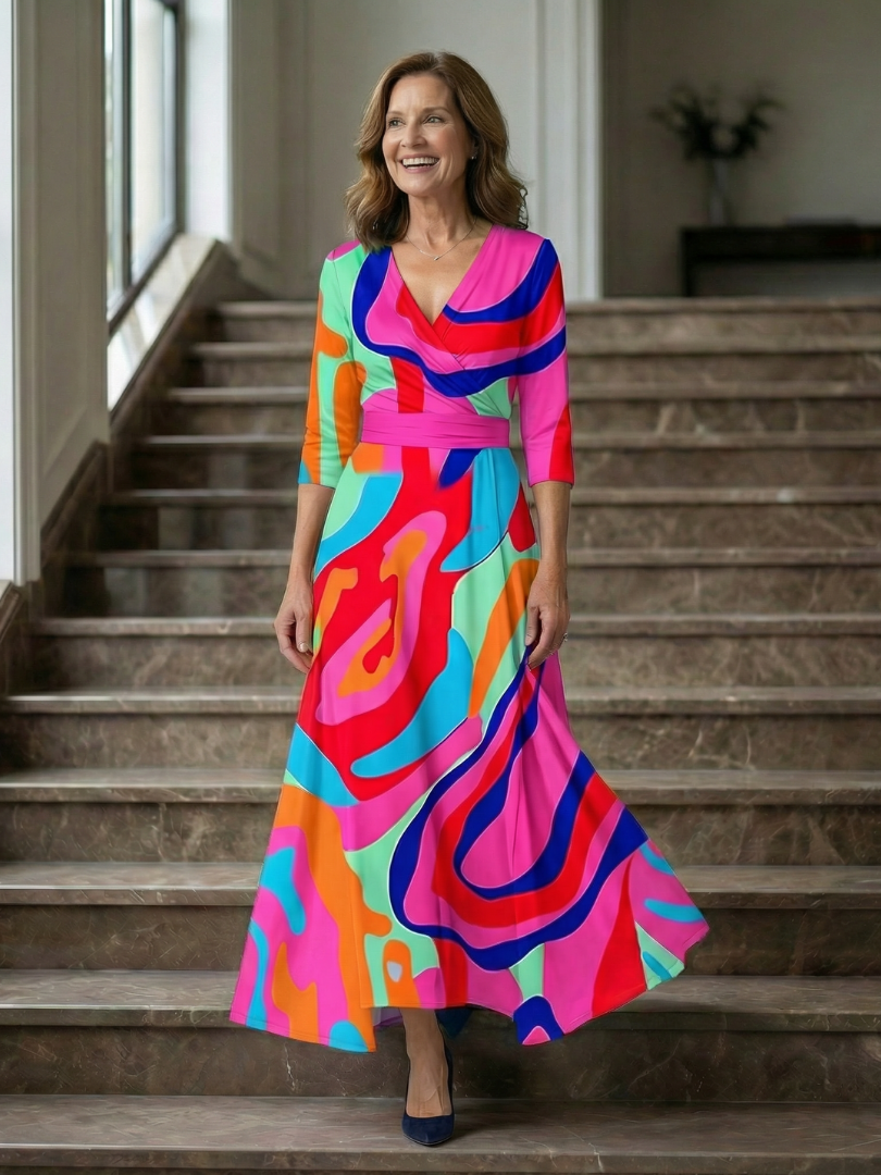 Simona | Rochie Midi cu Decolteu în Cruciș