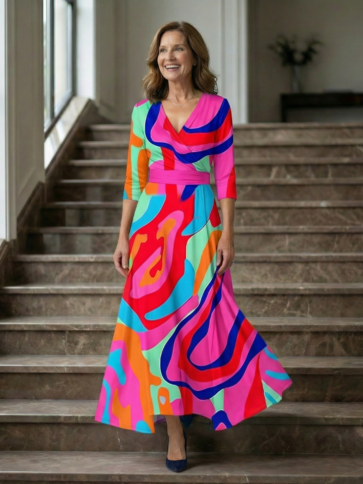 Simona | Rochie Midi cu Decolteu în Cruciș