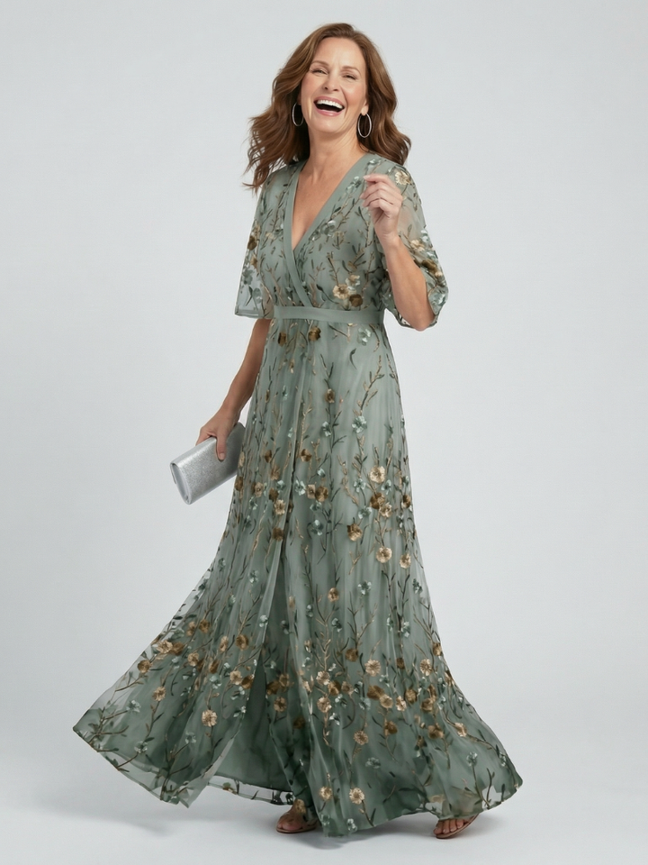Andreea | Rochie Maxi Halter Florală