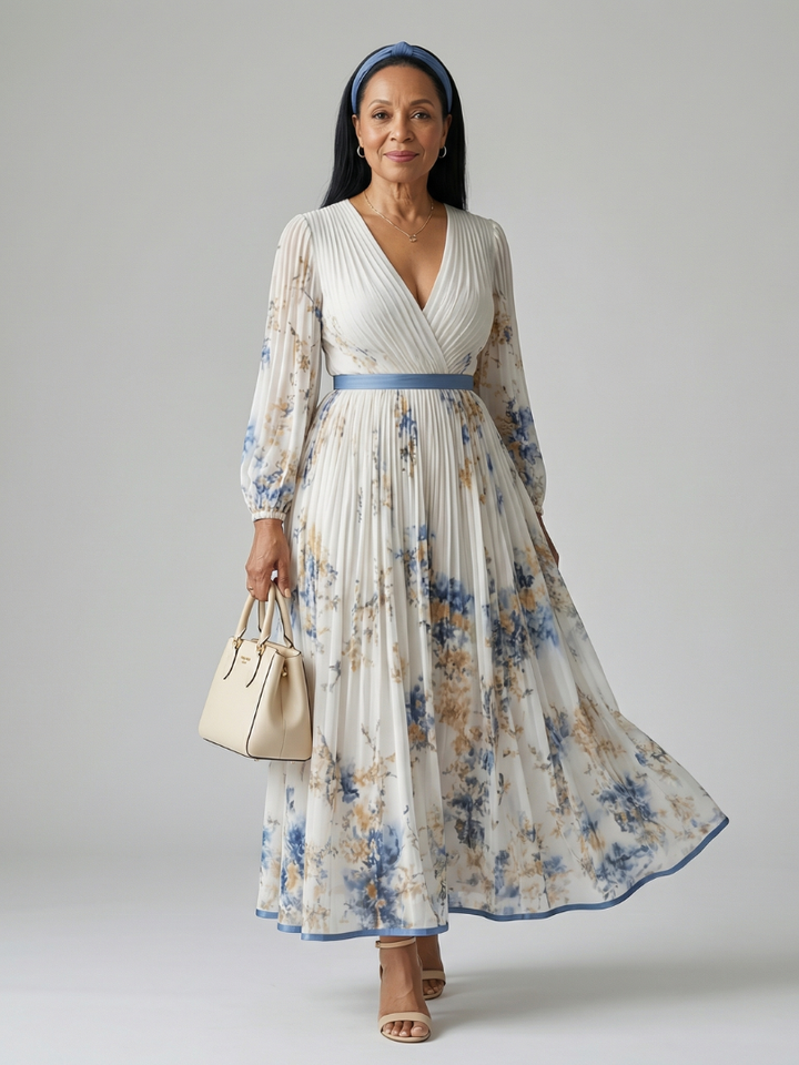 Raluca | Rochie Midi Drapată Plisată