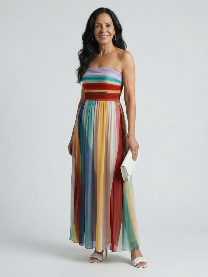 Elena | Rochie Maxi cu Dungi