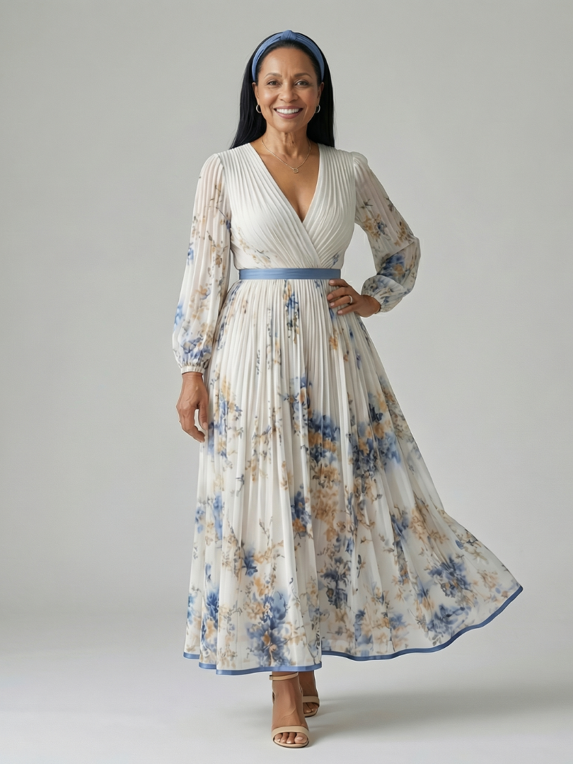 Raluca | Rochie Midi Drapată Plisată