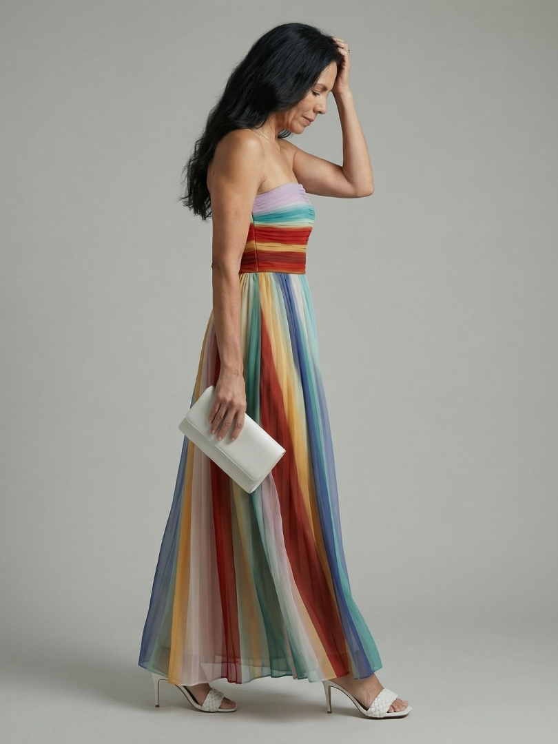 Elena | Rochie Maxi cu Dungi