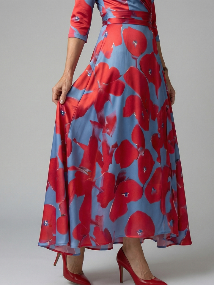 Simona | Rochie Midi cu Decolteu în Cruciș