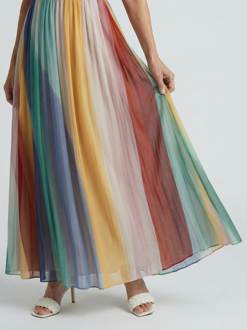 Elena | Rochie Maxi cu Dungi
