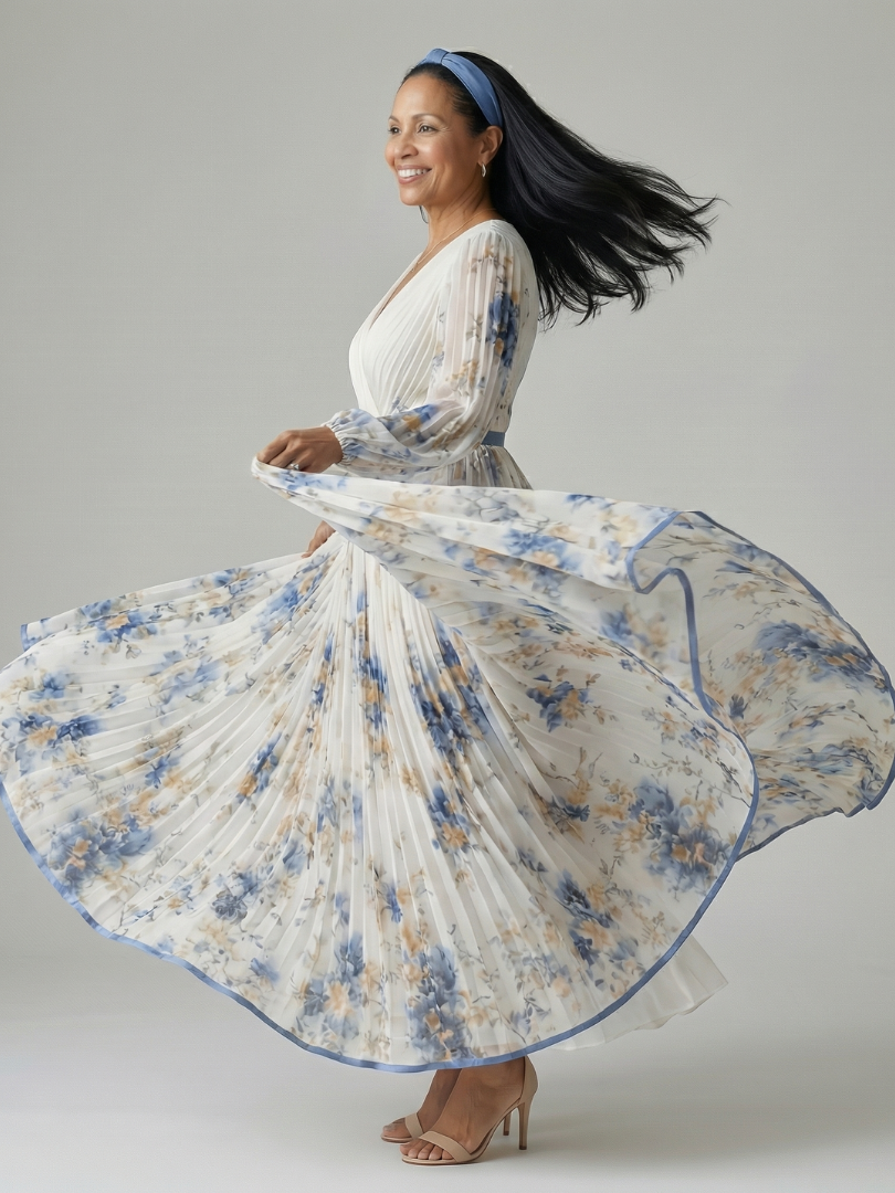 Raluca | Rochie Midi Drapată Plisată