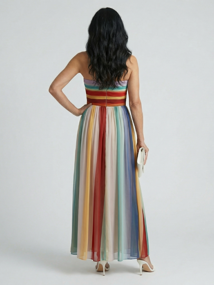 Elena | Rochie Maxi cu Dungi