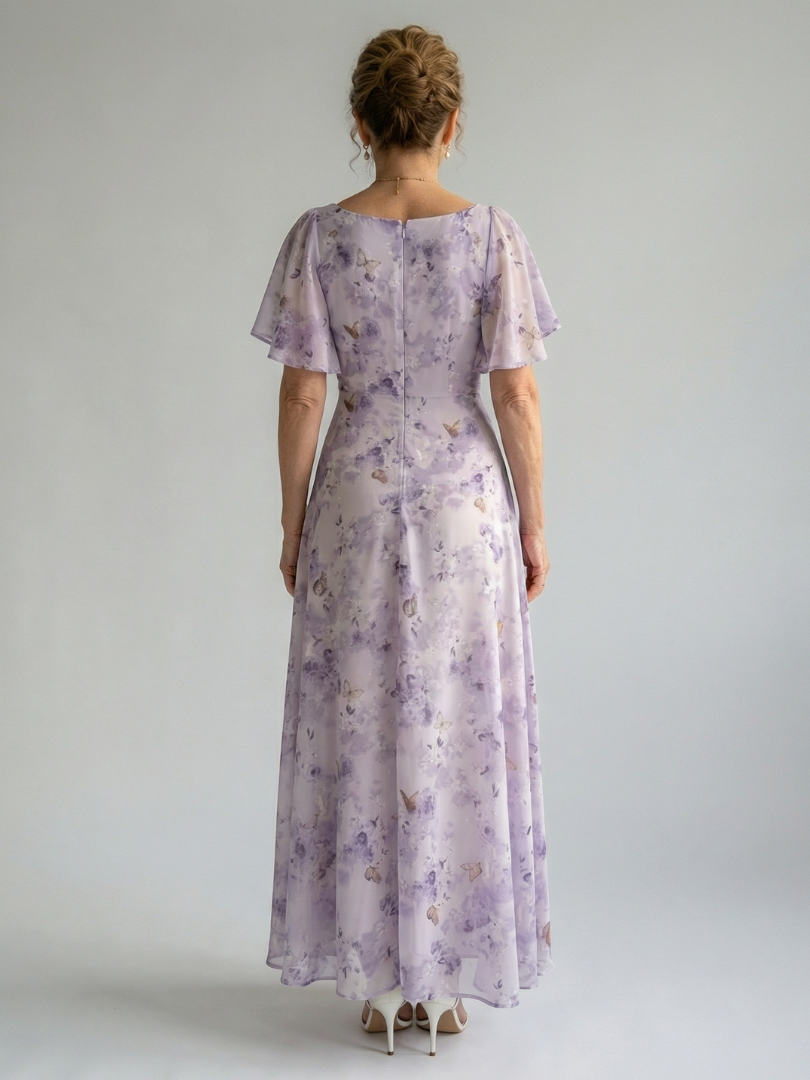 Mihaela | Rochie Midi cu Mâneci Fluturânde