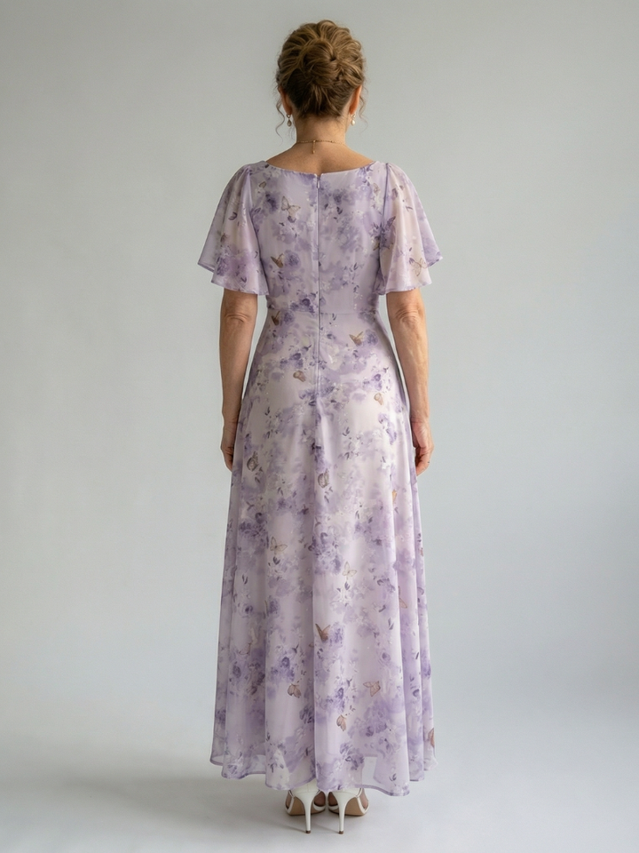 Mihaela | Rochie Midi cu Mâneci Fluturânde