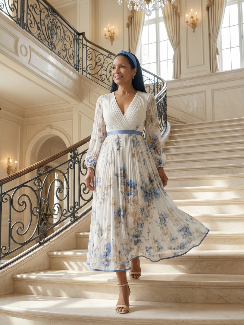 Raluca | Rochie Midi Drapată Plisată