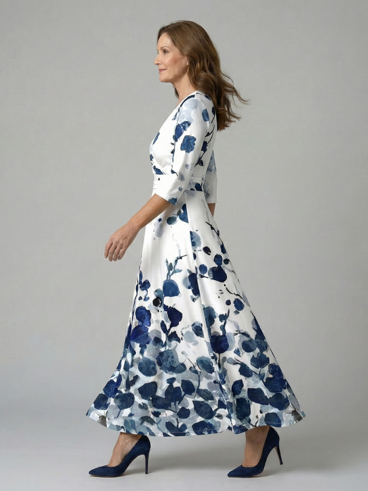 Simona | Rochie Midi cu Decolteu în Cruciș