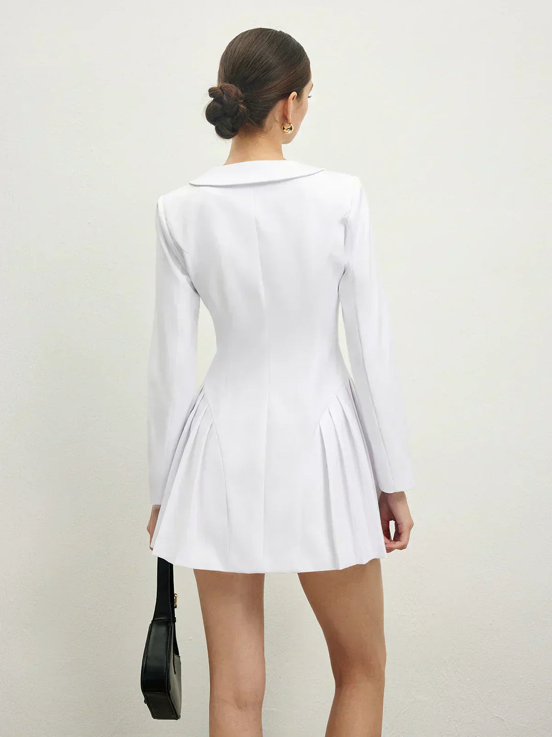 Rochie Plisată cu Corset și Rever