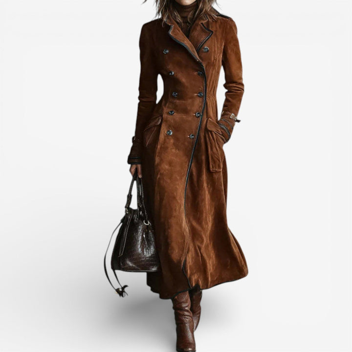 Andreea | Trench din piele suede