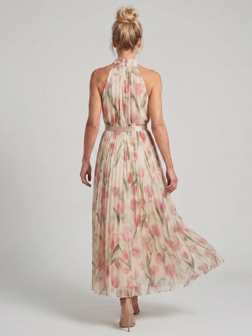 Nicoleta | Rochie Midi Halter Florală