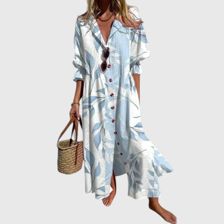 Maria - Rochie Maxi cu Flori Îndrăznețe