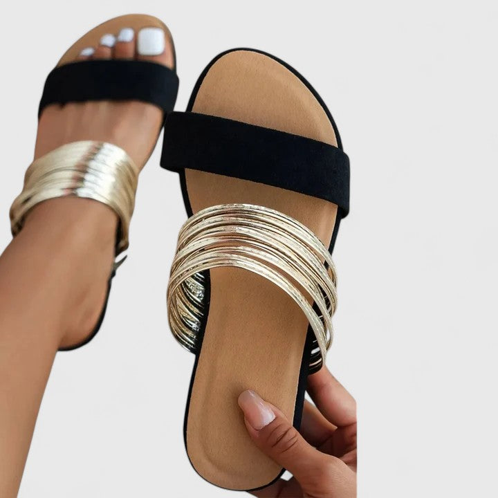 Ramona | Sandale Aurii Slip-On