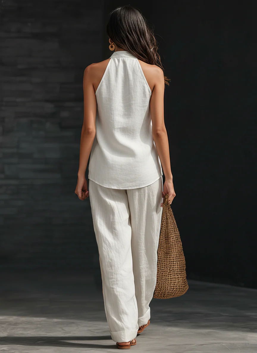 Stefania | Bluză Minimalistă fără Mâneci