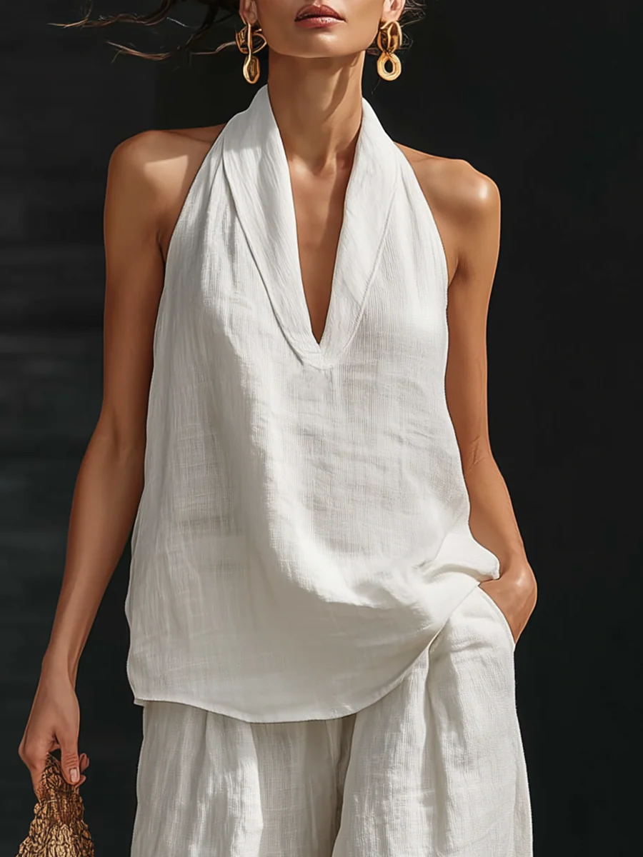Stefania | Bluză Minimalistă fără Mâneci