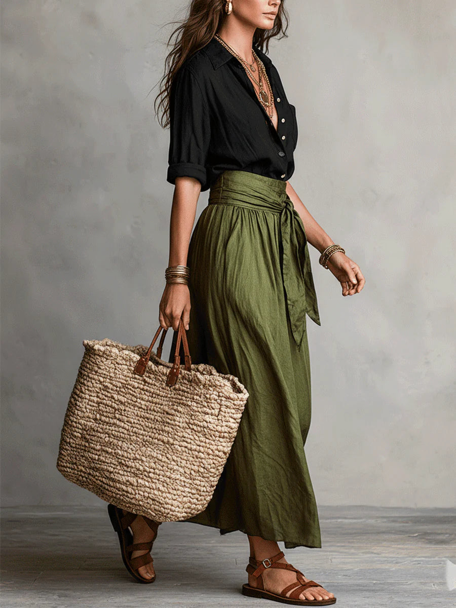 Corina | Compleu Elegant Negru Verde