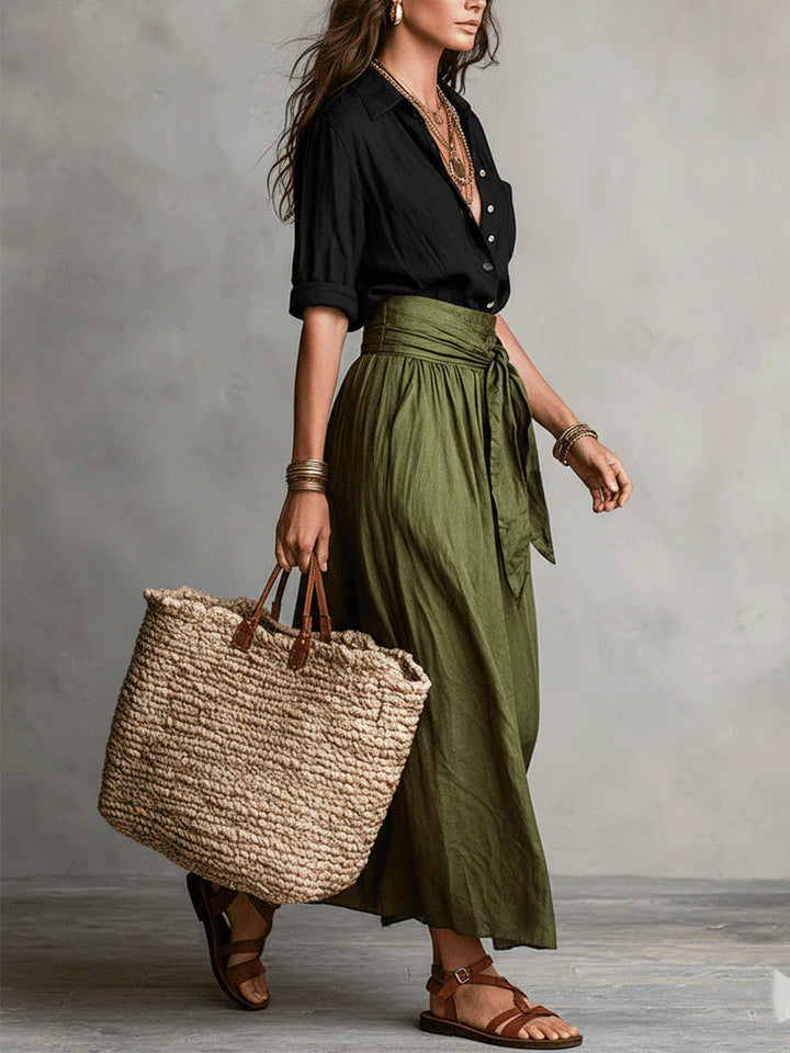 Corina | Compleu Elegant Negru Verde