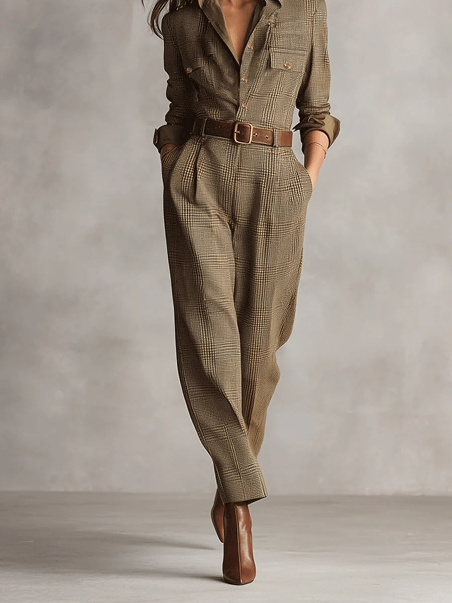 Amelia | Compleu Elegant în Carouri