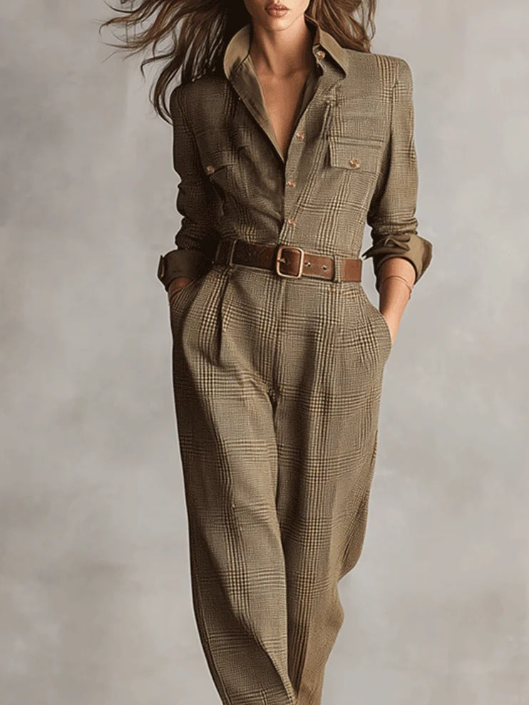 Amelia | Compleu Elegant în Carouri
