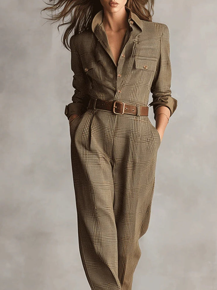 Amelia | Compleu Elegant în Carouri