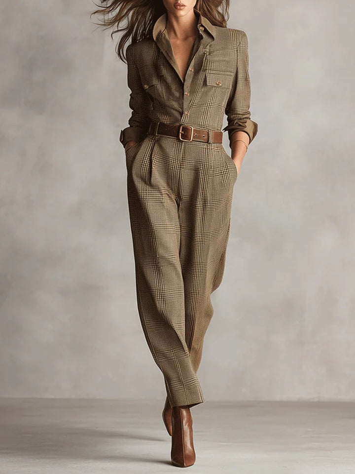 Amelia | Compleu Elegant în Carouri