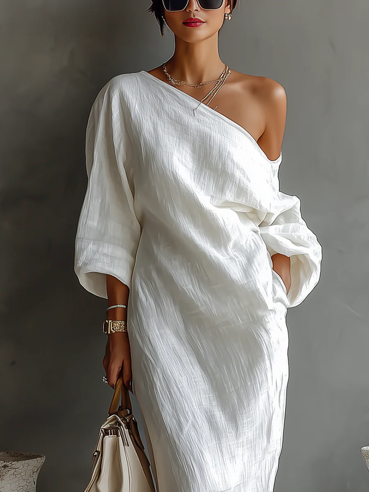 Cristina | Rochie Elegantă Albă Maxi