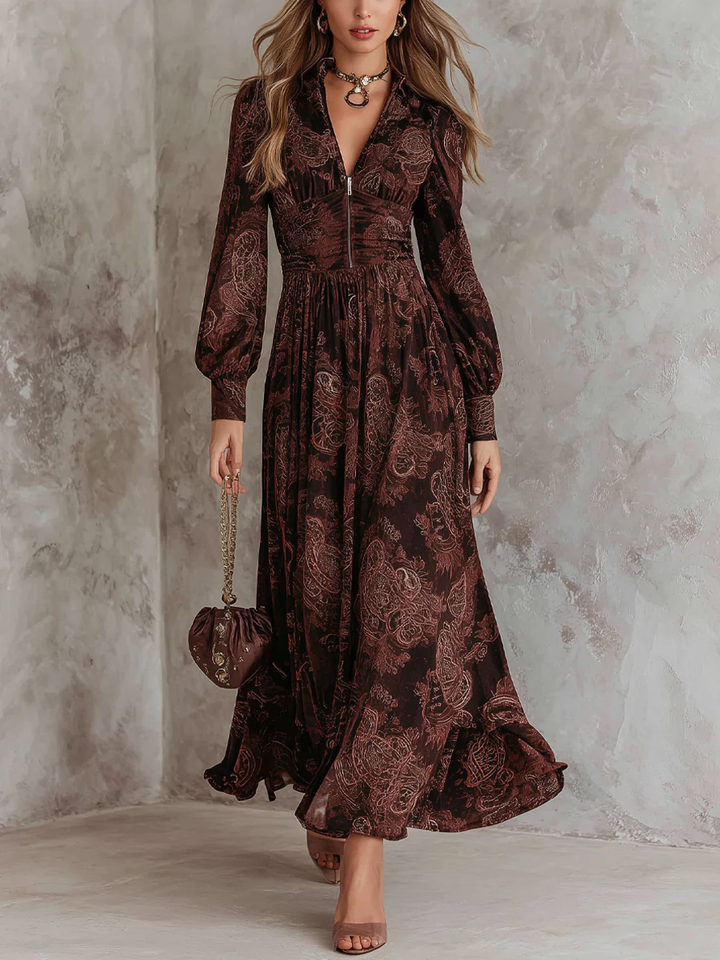 Bianca | Rochie Elegantă cu Paisley