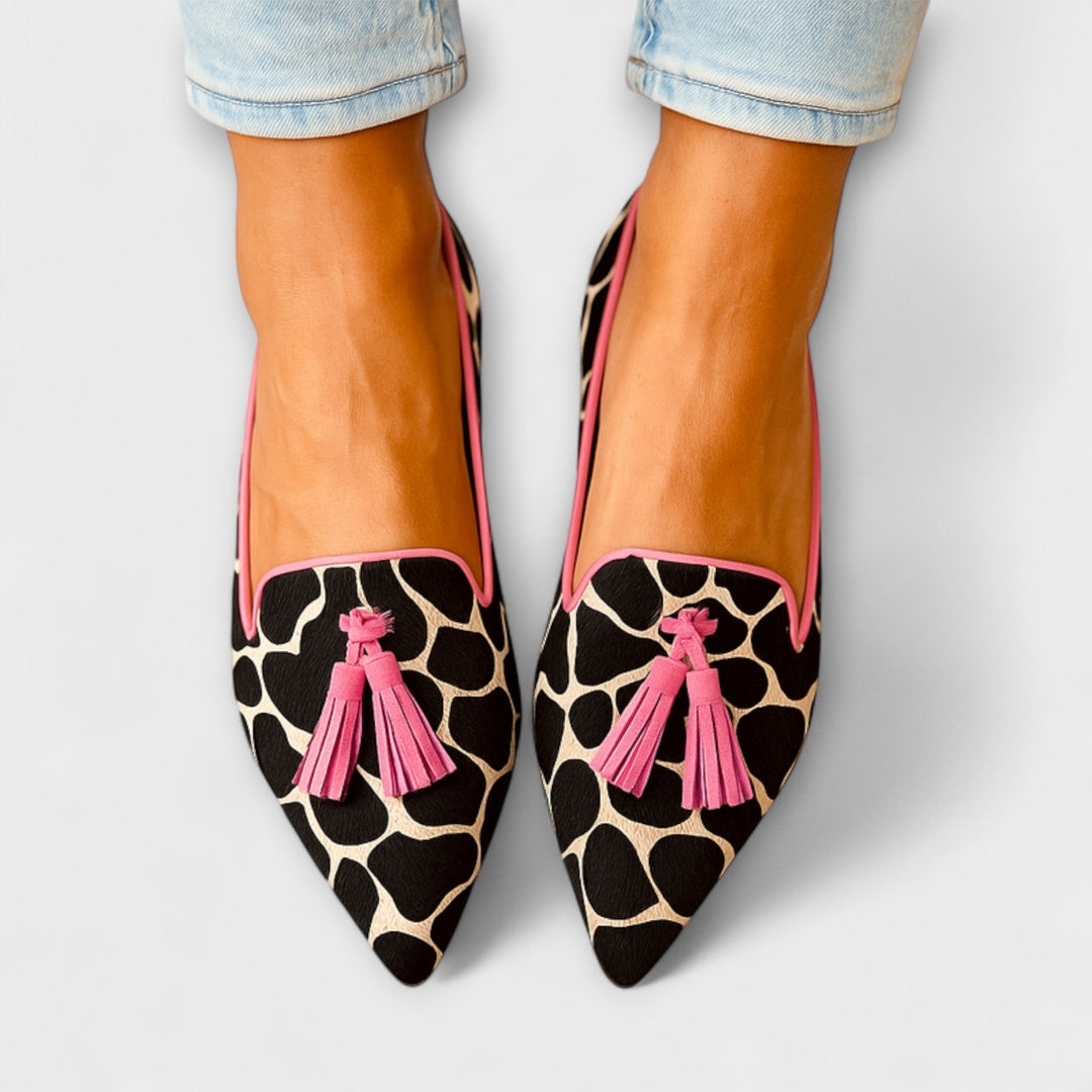 Claudia | Sandale cu Franjuri Animalier