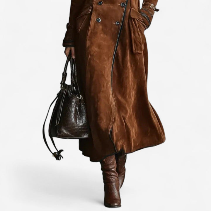 Andreea | Trench din piele suede