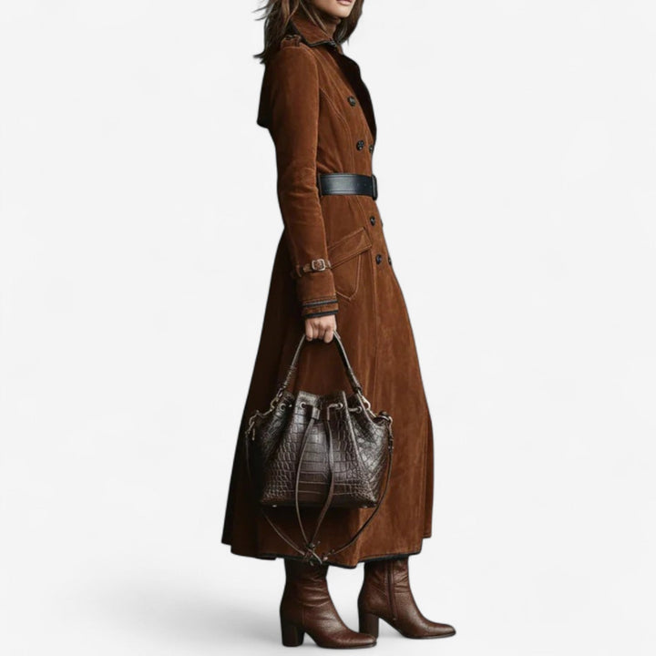 Andreea | Trench din piele suede