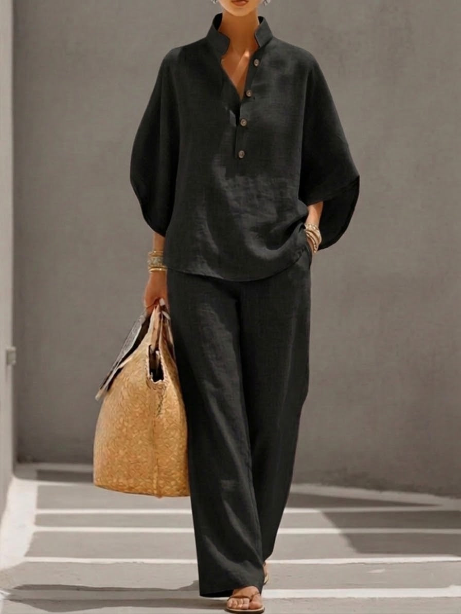 Ruxandra | Compleu cu Pantaloni Largi