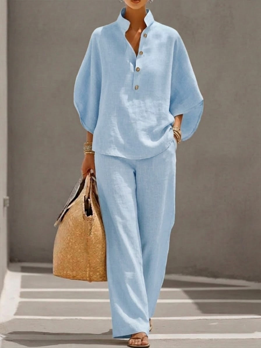 Ruxandra | Compleu cu Pantaloni Largi