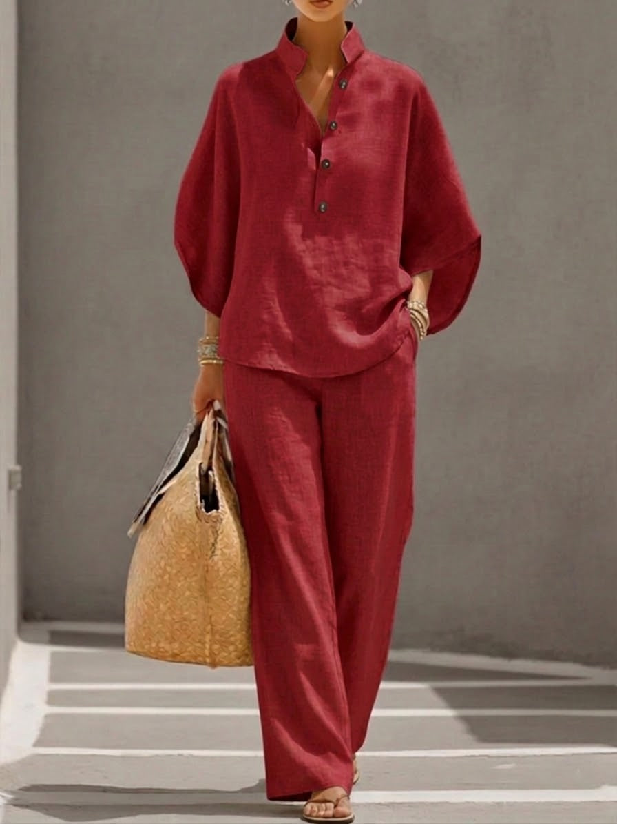 Ruxandra | Compleu cu Pantaloni Largi