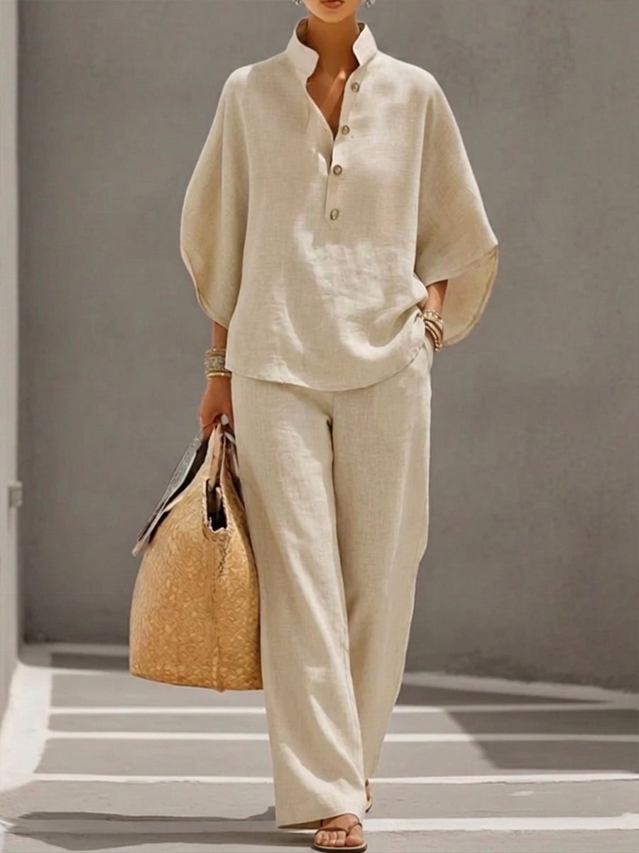 Ruxandra | Compleu cu Pantaloni Largi