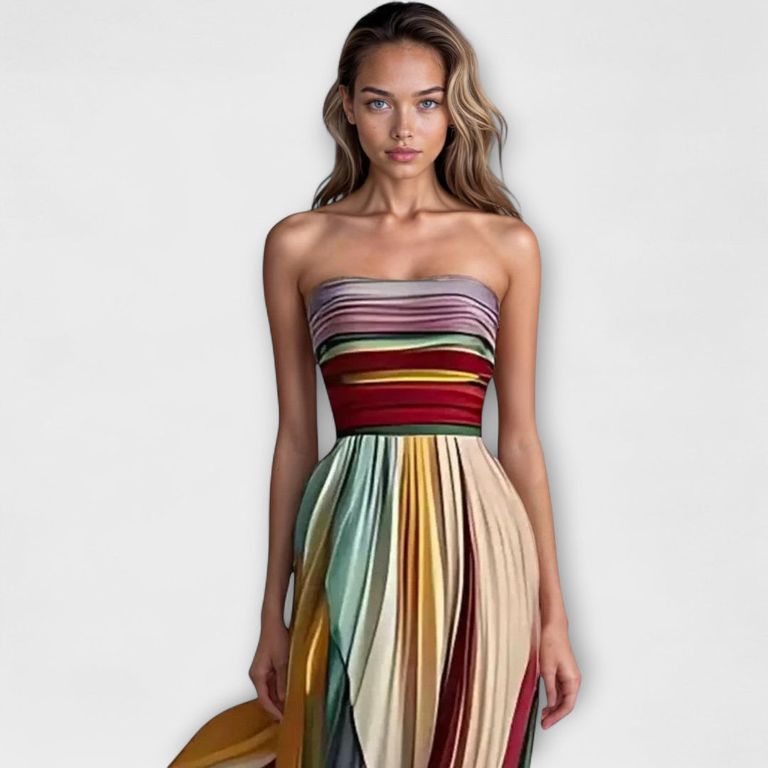 AVERY – ROCHIE PLISATĂ ÎN NUANȚE CURCUBEULUI